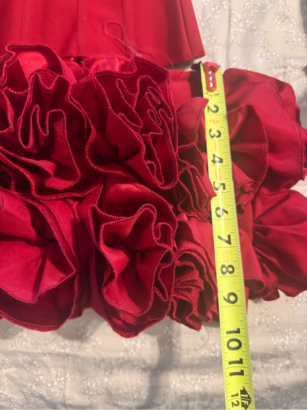 Red Ruffled  Mini Dress - Picture 7 of 11